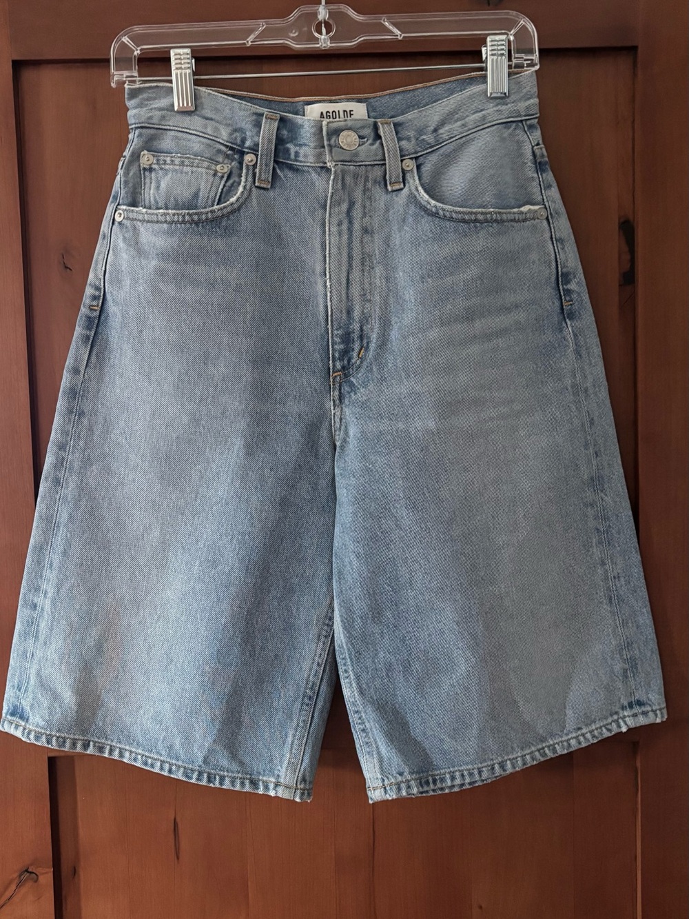 AGOLDE Lennox High Waisted Denim Bermuda Shorts